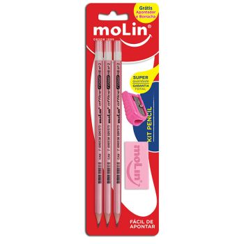 KIT PENCIL ROSE BT C 5 ITENS (13232R)