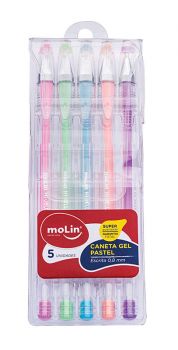 CANETA GEL BT C/ 5 PASTEL (03247)