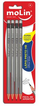 LAPIS PRETO OFFICE SILVER BT/4 (13330)